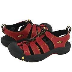 Keen Kids Newport (Youth) Red Leather Laminate Sandals