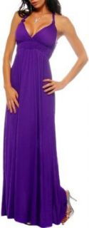 Purple Summer Halter Maxi Celeb Beach Long Sun Dress