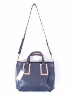 BESSO Blue Leather Luxury Italian Handbag Shoulder Bag
