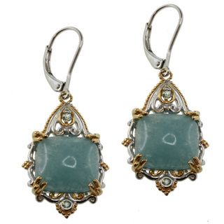 Michael Valitutti Two tone Frosted Aquamarine Earrings