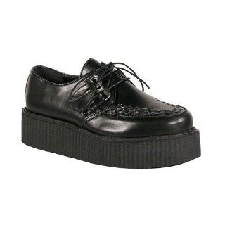 Black Faux Leather Basic Veggie Creeper Shoe Black Faux Leather Shoes