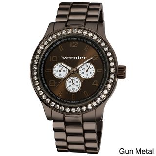 Vernier Womens Oversized Chrono Look Glitz Bracelet Quartz Watch