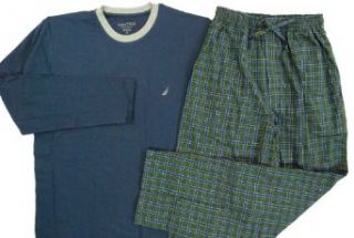 Nautica Mens Pajama Set   Gift Set Navy/Green Plaid