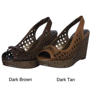 Report Womens Duffy Leather Wedge Sandals FINAL SALE