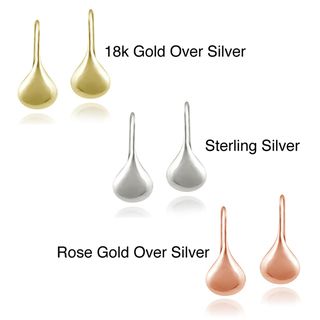 Anti tarnish Sterling Silver Puffed Teardrop Earrings (30 mm x 13 mm