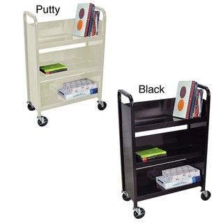 Luxor Three shelf Steel 27 inch Wide Book Truck (with Casters