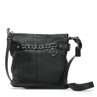 Coach Chain Strap Black Leather Crossbody Bag