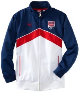 PUMA Boys 8 20 USA Team Jacket, Blue, X Large Clothing