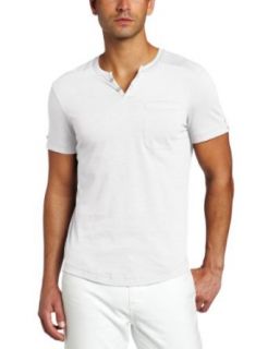 Kenneth Cole Mens Henley Shirt, White, XX Large Clothing