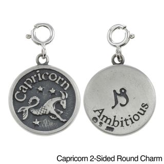 Sterling Silver Zodiac Double sided Round Charm