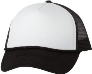 Valucap Foam Trucker Cap, White/Black, ADJ Clothing