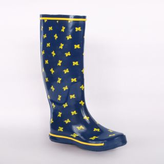 Michigan Wolverines Womens Scattered Logo Rain Boots