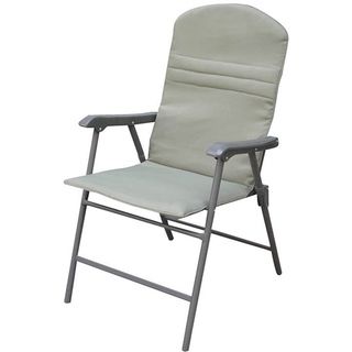Khaki Padded Outdoor Patio Folding Chairs (Set of 4)