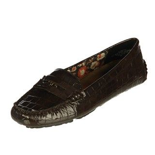 Anne Klein Womens Grefty Brown Driving Loafers