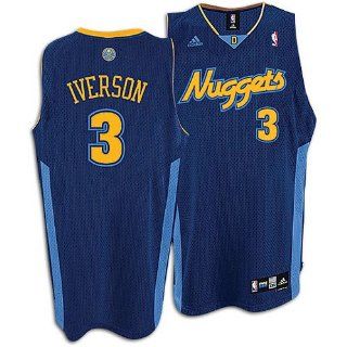 NBA adidas Denver Nuggets #3 Allen Iverson Navy Blue