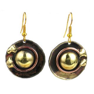 Circle Within Earrings Handmade in Copper and Brass (South Africa