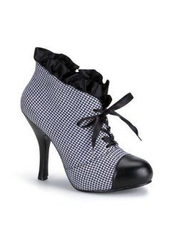 Houndstooth Ruffle Ankle Bootie   10 Shoes