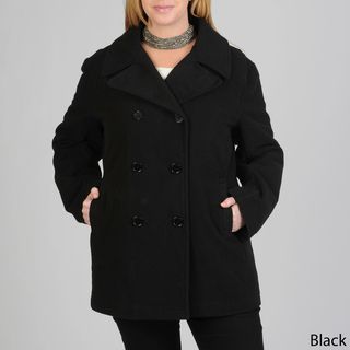 Excelled Womens Plus Double breasted Peacoat