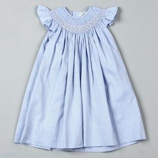 Petit Ami Girls Toddler Blue Striped Ruffle Dress