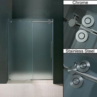 Vigo 60 inch Frameless Frosted Glass Sliding Shower Door