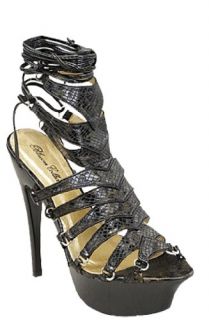 Blossom Zara Black Snake Platform Heels (7) Shoes