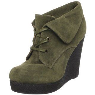 Dollhouse Womens Dolo Lace Up Bootie,Olive,10 M US Shoes