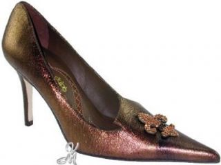 Lindy Womens High Heel Fleur de Lis Bronze Pump 31390 (8.5) Shoes