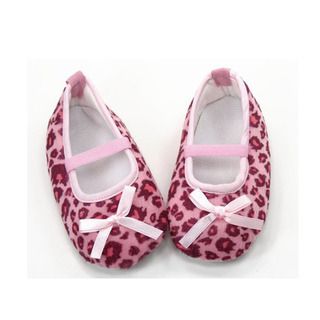 Pink Leopard Print Infant Girl Crib Shoes