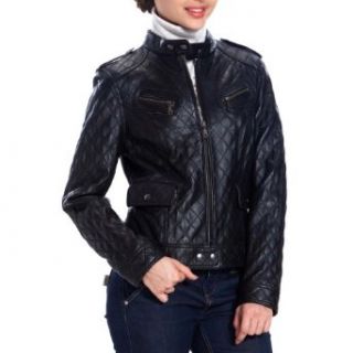 Cruzer Womens Quilted Lambskin Leather Motorcycle Jacket