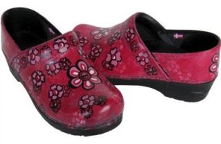  Poppycock Hand Painted Professional Leather Sanita Clogs Shoes