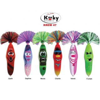 Kooky Klicker Krew 47 Pens with Clip on Key Chain (Set of Six