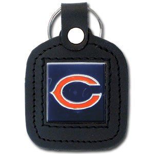 Chicago Bears Square Leather Key Chain   NFL Football Fan