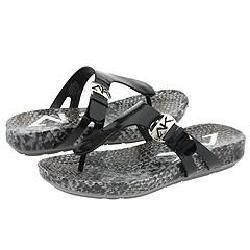 AK Anne Klein Fabio Black Patent/Snake Sandals