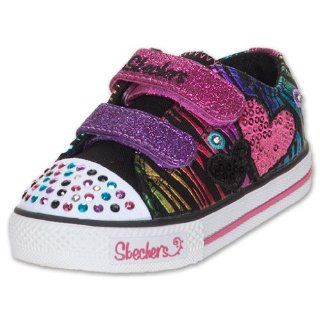  SKECHERS Twinkle Toes Triple Time Toddler Shoes, Black/Multi Shoes