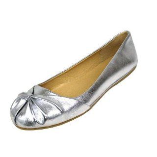 Silver Ballet Womens Flats Bow Detail Size 8 Shoes