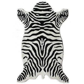 Hand tufted Alexa Animal Shape Zebra Wool Rug (4 x 6)