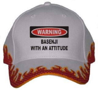 Warning Basenji with an attitude Orange Flame Hat