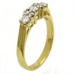 Beverly Hills Charm 14k Yellow Gold .50 ct. TDW 3 Stone Prong Diamond