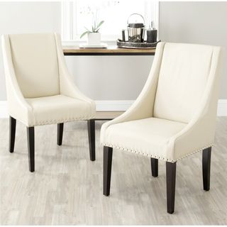 Sloping Arm Chair Taupe Nailhead Dining Chairs (Set of 2)
