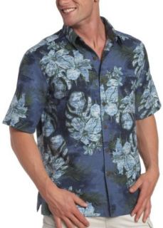Caribbean Joe Mens Floral Dye Short Sleeve Shirt,Deep