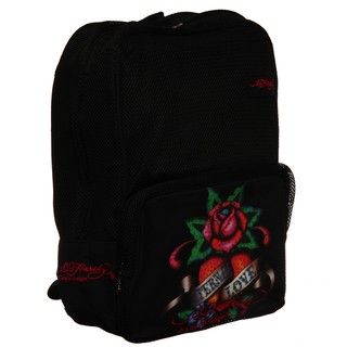 Ed Hardy Black Eternal Love Scarlet Mesh Backpack