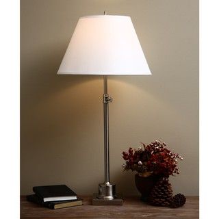 Brushed Nickel Large Library Table Lamp