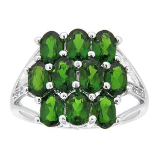 Pearlz Ocean Sterling Silver Chrome Diopside and White Topaz Ring