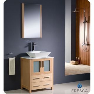 Fresca Torino 24 inch Light Oak Modern Bathroom Vanity with Vessel
