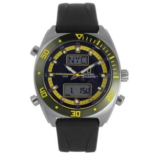 National Geographic Mens Globetrotter Black/ Yellow Watch