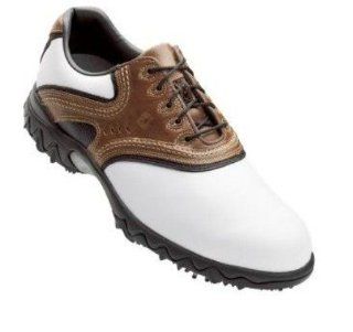FootJoy Contour Golf Shoes White/Brown 54024 XWide 9.5