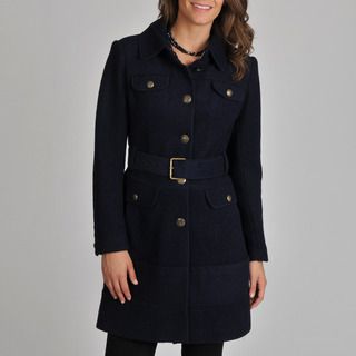 Vince Camuto Womens Navy Wool blend Coat