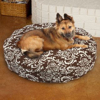 Sweet Dreams Brown Damask Round Corded Pet Bed
