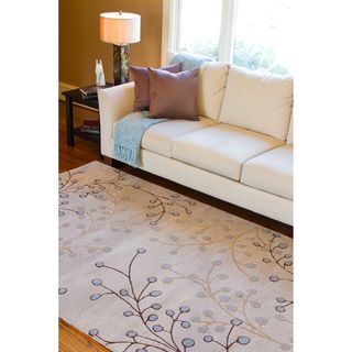 Hand tufted Ivory Bernese Floral Wool Rug (9 x 12)