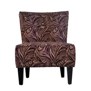 Portfolio Hali Mocha Brown Paisley Armless Chair